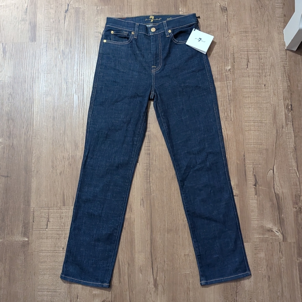 7 For All Mankind Edie Jeans – Dark Blue Wash, Slim Straight Fit